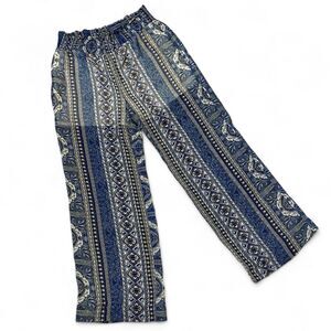 Love Tree Wide Leg Flowy Casual Pants Women's Size Medium Lined w Elastic Waist